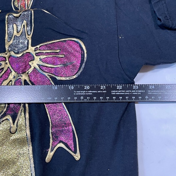 Fast Fashion of California Merry Christmas Tee OS Vtg Glitter 80s 90s Holiday - Picture 11 of 14